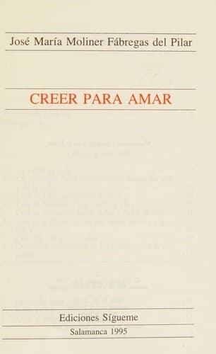Portada de Creer para amar