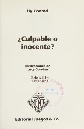 Portada de Culpable O Inocente