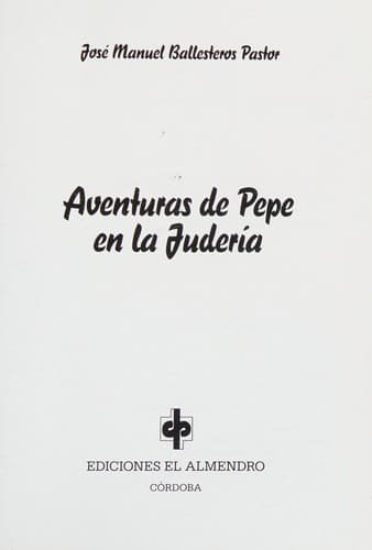 Portada de Aventuras de Pepe en la Judería