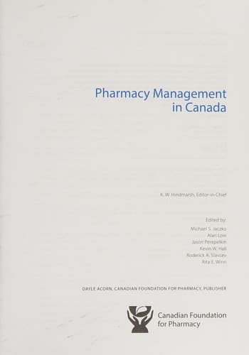Portada de Pharmacy management in Canada