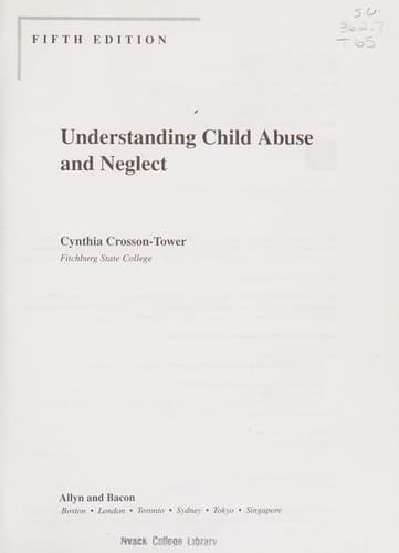 Portada de Understanding child abuse and neglect
