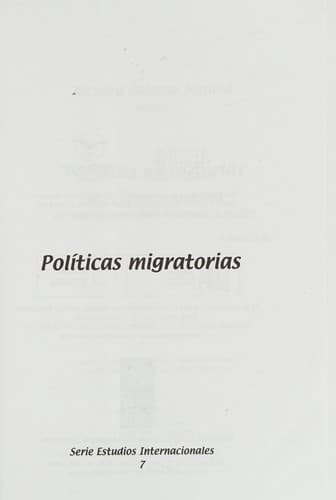 Portada de Políticas migratorias