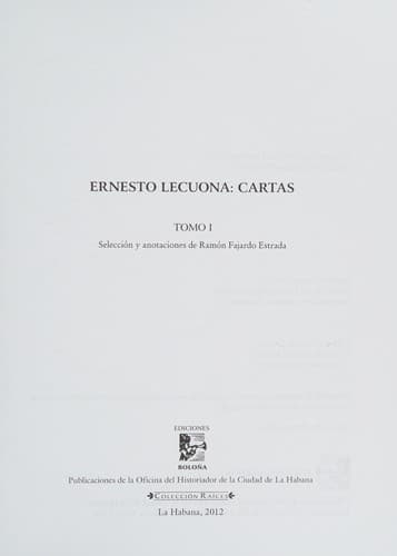 Portada de Ernesto Lecuona