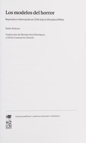 Portada de Los modelos del horror