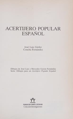 Portada de Acertijero popular español