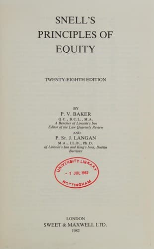 Portada de Snell's Principles of equity.