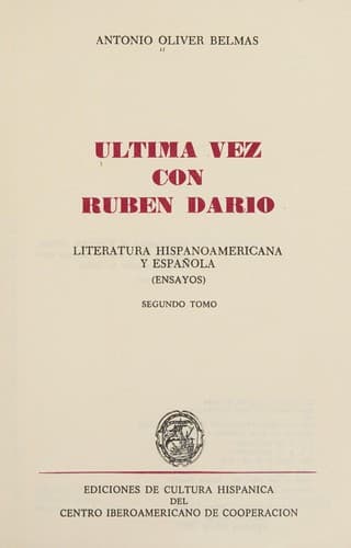 Portada de Última vez con Rubén Darío