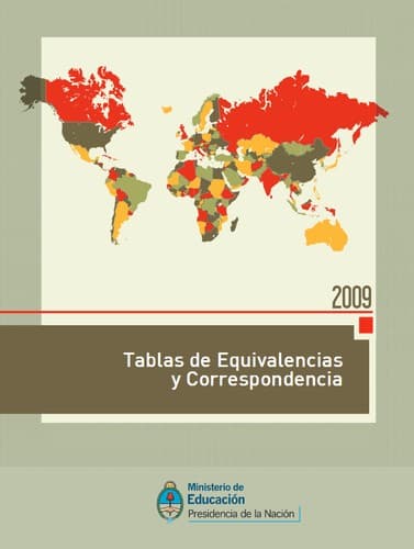 Portada de Tablas de equivalencias y correspondencia. 2009