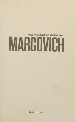 Portada de Vida y música de Alejandro Marcovich