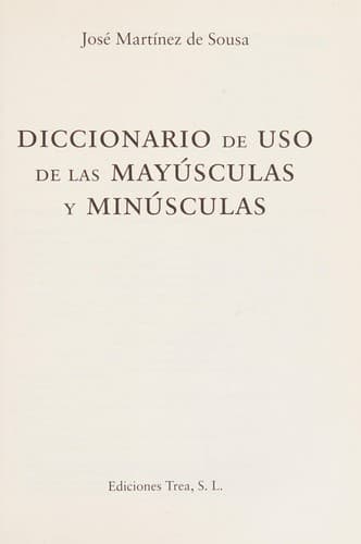 Portada de Diccionario de uso de las mayúsculas y minúsculas