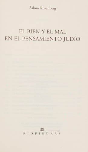 Portada de El bien y el mal en el pensamiento judío