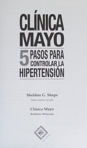 Portada de Clínica Mayo 5 pasos para controlar la hipertensión