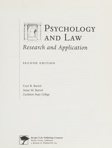 Portada de Psychology and law