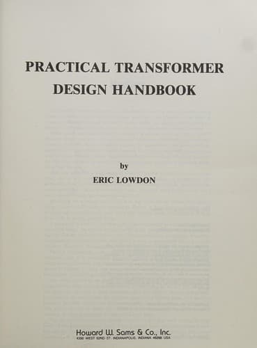 Portada de Practical transformer design handbook
