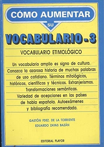 Portada de Como Aumentar Su Vocabulario 3 / Vocabulario Etimologico