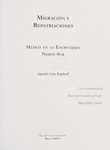 Portada de Migración y repatriaciones
