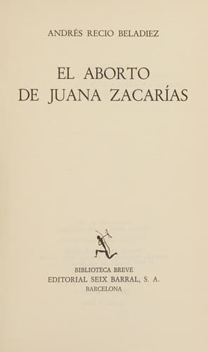 Portada de El aborto de Juana Zacarías.