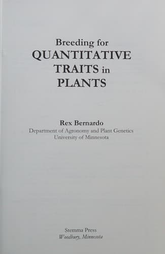 Portada de Breeding for quantitative traits in plants