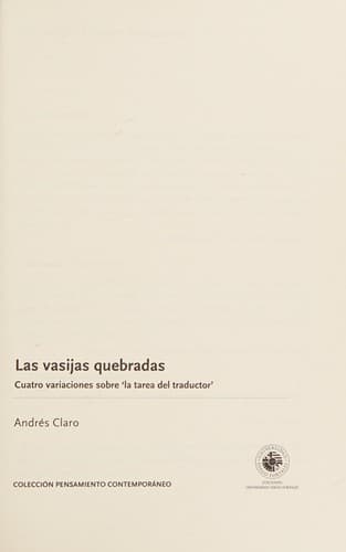 Portada de Las vasijas quebradas