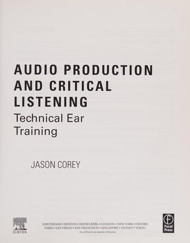 Portada de Audio production and critical listening