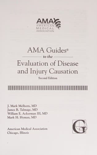Portada de AMA Guides to the evaluation of disease and injury causation