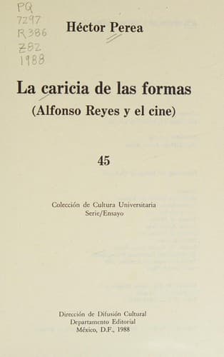 Portada de La caricia de las formas