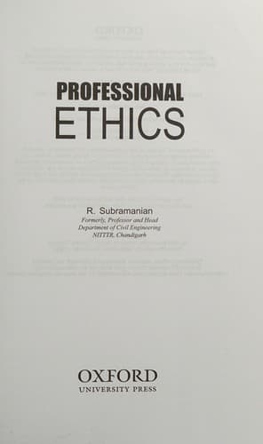 Portada de Professional Ethics