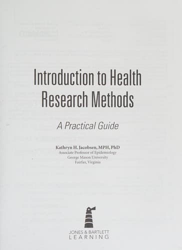 Portada de Introduction to health research methods