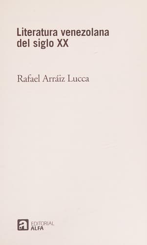 Portada de Literatura venezolana del siglo XX
