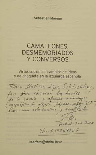 Portada de Camaleones, desmemoriados y conversos