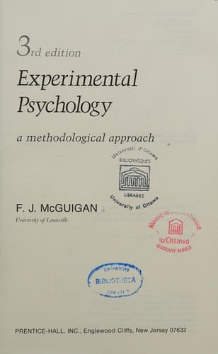 Portada de Experimental psychology
