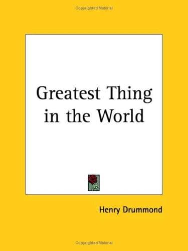 Portada de Greatest Thing in the World