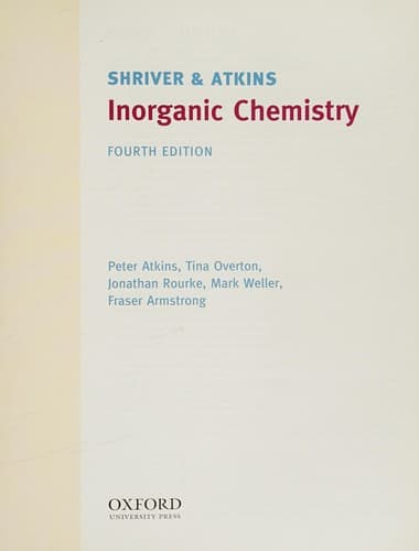 Portada de Shriver & Atkins inorganic chemistry