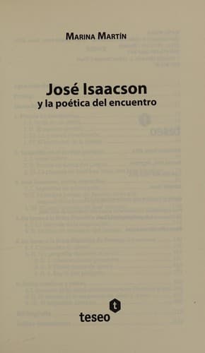 Portada de José Isaacson y la poética del encuentro