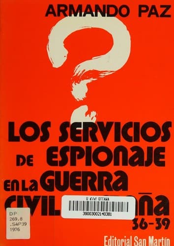 Portada de Los servicios de espionaje en la guerra civil española (1936-1939)
