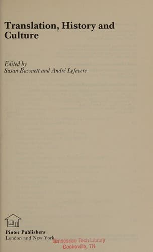 Portada de Translation, history, and culture