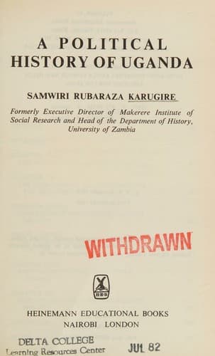 Portada de A political history of Uganda
