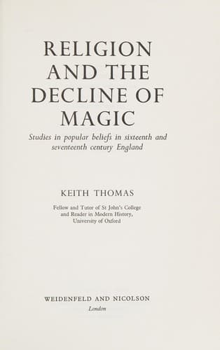 Portada de Religion and the decline of magic
