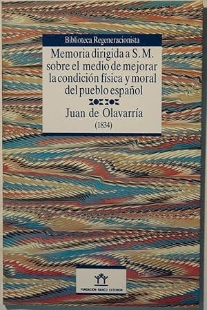 Portada de Memoria dirigida a S.M. sobre el medio de mejorar la condición física y moral del pueblo español
