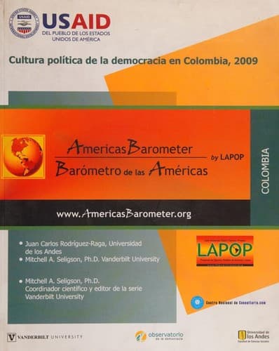 Portada de Cultura politica de la democracia en Colombia