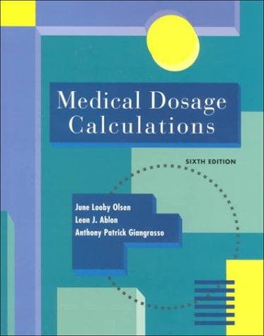 Portada de Medical Dosage Calculations
