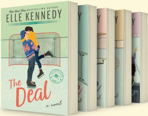 Portada de off-Campus Series, 5 Books Collection Set. the Deal, the Mistake, the Score, the Goal, the Legacy by Elle Kennedy