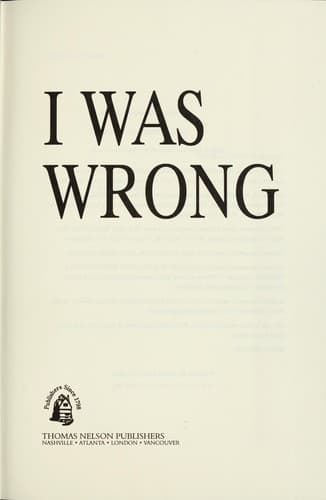 Portada de I was wrong