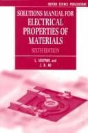 Portada de Solutions manual for electrical properties of materials