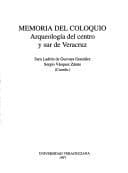 Portada de Memoria del Coloquio Arqueología del Centro y Sur de Veracrúz