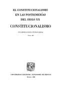 Portada de El Constitucionalismo en las postrimerías del siglo XX.