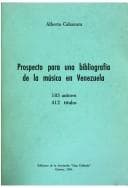 Portada de Prospecto para una bibliografía de la música en Venezuela