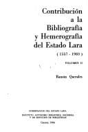 Portada de Contribución a la bibliografía y hemerografía del Estado Lara (1557-1983)