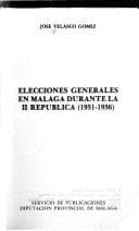 Portada de Elecciones generales en Málaga durante la II República (1931-1936)