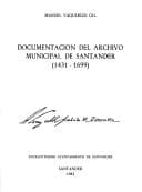 Portada de Documentación del Archivo Municipal de Santander (1431-1699)